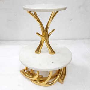 Aluminum Metal Round Shape Gold Finished 1 Tier <b>Cake</b> <b>Stand</b> Luxury handmade Hot Selling Highest Quality - Product Image 5