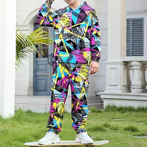 ชุด2ชิ้นสำหรับเด็กผู้หญิงชุดกางเกงมัดย้อมแขนยาวเสื้อกีฬาและกางเกงสเวตเตอร์มีกระเป๋าสำหรับเด็กและเด็กแบบเรียบ - Product Image 4