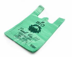 ถุงเสื้อยืด HDPE มีการพิมพ์ลายกราเวียร์สำหรับใช้ในซูเปอร์มาร์เก็ต - Product Image 1