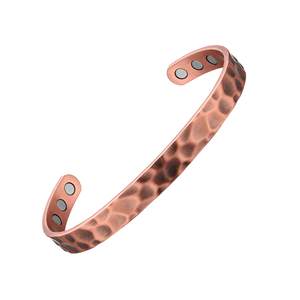Conjunto de brazalete magnético de cobre rojo puro 99.9%, joyería de cobre ecológica hecha a mano con anillos de alta calidad - Product Image 3
