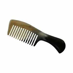 Handle Black <b>Buffalo</b> <b>Horn</b> Wide Tooth Comb <b>BUFFALO</b> <b>HORN</b> HAIR COMB NATURAL <b>HORN</b> COMB Customized Size and Design From India - Product Image 1
