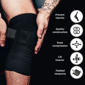 Low Price Knee Brace Fitness Weightlifting Knee <b>Strap</b> Elastic Squats Heavy Duty Knee Wraps for <b>gym</b> weightlifting exercises - Product Image 6