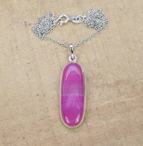 Colgante de Ágata Rosa de Botsuana, Joyería de Plata de Ley Hecha a Mano con Piedras Preciosas, Collar de Piedra Natural, Regalo para Mujer - Product Image 2
