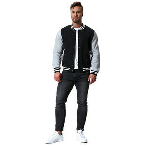 2024 chaquetas universitarias de lana de alta calidad para hombres, logotipo personalizado, diseño de retazos de letras lisas, temporada de invierno de calle alta - Product Image 6