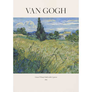 Campo de trigo verde de estilo moderno con impresión de Cypress 1889 de Van Gogh - Product Image 3