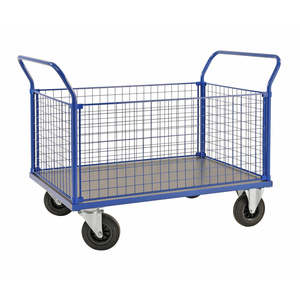 Industrial Shopping Folding <b>Trolley</b> 500kg Load Capacity Plastic Four-Wheel Container <b>Trolley</b> for Storage <b>Tool</b> OEM Customizable - Product Image 1