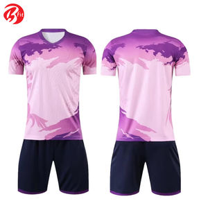 Wholesale Price Short Sleeve Adults Soccer Wear Quick Dry Football Jersey Top with Automated Cutting <b>Shirts</b> - Product Image 2