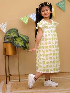 Venta al por mayor de vestidos de algodón para niños Casual cuello redondo vestidos de manga corta vestido de verano para niñas - Product Image 4