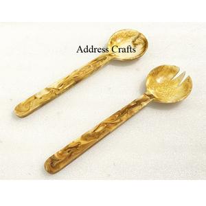 Juego de servidor de ensalada de resina de calidad superior, lujosas herramientas para ensalada, vajilla, cubiertos de resina, utensilios de cocina, juego de cucharas para servir - Product Image 2