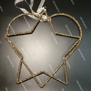 Adorno colgante de corazón con cuentas Multicolor hecho a mano, tamaño personalizable, decoración de árbol de Navidad para el hogar, MOQ 50 Uds. - Product Image 3