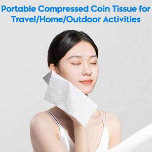 Mini toallas comprimidas, tejido de moneda comprimido portátil, tejido de moneda de algodón ecológico, para viajes, hogar, exterior, Belleza - Product Image 5