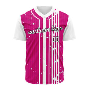 Camiseta de béisbol bordada impresa en 3D personalizada, ropa deportiva para hombre con diseño de sublimación, uniforme de dos botones - Product Image 1