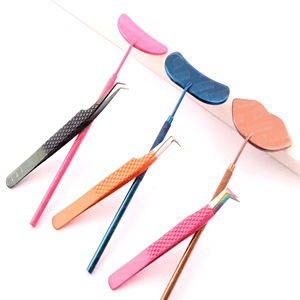 Pinzas Profesionales para Pestañas de Acero Inoxidable con Recubrimiento de Color, Mango Antideslizante y Antimagnético, Herramientas para Extensión de Pestañas Postizas, Servicio OEM - Product Image 5