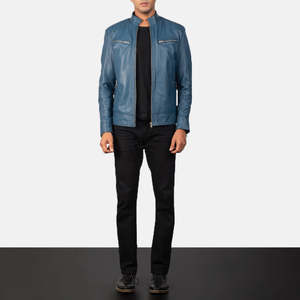 Chaqueta de invierno para hombre de diseño superior con cuello levantado manga completa 100% cuero de alta calidad personalizable precio razonable - Product Image 3