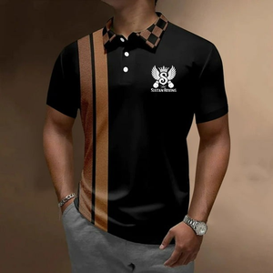 Últimos diseños de camisas de moda para hombres Camisetas polo con estampado personalizado Hombres Sublimación Impreso de talla grande para hombres - Product Image 4