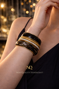 Luxury Resin Metal <b>Bangles</b> <b>Set</b> for Women Handmade Designer Ethnic Bracelet <b>Set</b> Traditional Indian Wedding Jewelry - Product Image 5