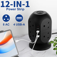 Nouvelle arrivée, multiprise de type Afrique du Sud, protection contre les surtensions, rallonge avec 8 prises, 4 ports USB, câble ABS de 5 m