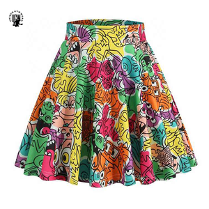 กระโปรงมินิสั้นทรงพลีทเอวธรรมชาติคุณภาพสูงแบบ OEM สำหรับผู้หญิง ตกแต่งด้วยหนังแท้/ผ้าเดนิมและลูกไม้ - Product Image 3