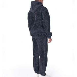 Chándal de algodón 100% personalizado, con capucha, transpirable, ecológico, de invierno, informal, para hombre, de alto gramaje, con lavado ácido, el más vendido - Product Image 2