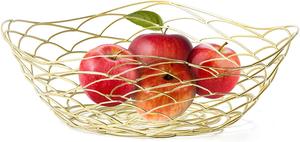 Panier de rangement en métal classique articles ménagers forme ronde couleur or fil métallique conteneur panier de rangement fruits légumes panier de rangement - Product Image 2
