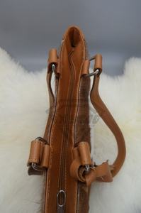 Femmes personnalisable Logo fermeture à glissière peau de vache en cuir véritable sac à main marron blanc étanche Portable toile doublure été - Product Image 2