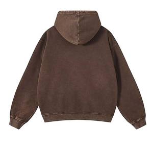 Sudadera con capucha unisex de lavado ácido de peso pesado diseño vintage de gran tamaño con técnica bordada para hombres y mujeres - Product Image 4