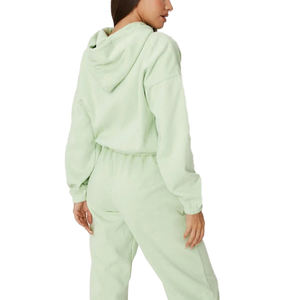 Haute qualité dames confortable côtelé coton tricoté corps entier ensembles de vêtements de détente personnalisé court genou hauts solide femmes confort vêtements - Product Image 2