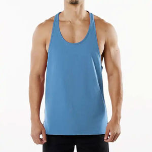 Hot Selling <b>Men's</b> Workout Gym Tank Top Breathable Bodybuilding <b>Vest</b> with Low MOQ Undershirts <b>Stringers</b> - Product Image 6