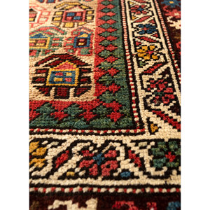 Kiaan Hand Knotted <b>Wool</b> Rugs Beige & <b>Brown</b> with Geometric Pattern for Home-Paem-1335 - Product Image 3