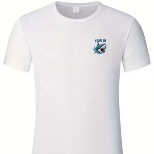 เสื้อยืดผู้ชายลายฉลาม ผ้าไหม/ผ้าฝ้าย ระบายอากาศ แห้งเร็ว ป้องกันลม แขนสั้น สไตล์ลำลอง โดดเด่น - Product Image 6