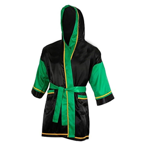 2024 batas de boxeo de estilo superior personalizadas al por mayor bata de boxeo dorada último diseño para hombres batas de boxeo personalizadas con capucha - Product Image 2