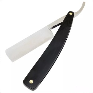 Navajas de Afeitar para Hombre con Mango de Madera Chapado en Oro y Hoja Extraíble de Acero Inoxidable para Afeitado en Seco y Uso en Salón - Product Image 4