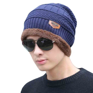 Vente en gros de bonnet d'hiver avec logo personnalisé 2025 chapeau en acrylique doublé en tricot cool bas épais et chauds pour hommes et femmes de style souple - Product Image 5
