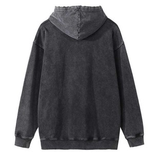 OEM Personalizado Hombres Puff Imprimir 500 GSM Vintage Acid Wash Hoodie Set Sun Faded - Product Image 2