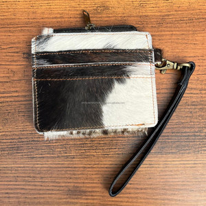 Women Mini <b>Cute</b> Cowhide Leather Credit Card Holder High Quality Slim Coin <b>Purse</b> Minimalist Genuine Leather Small Wristlet Wallet - Product Image 4