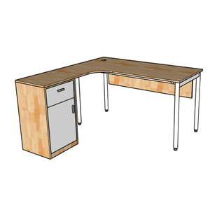 OMA IIHBOM217 System Contemporary 140x120cm Staff <b>Desk</b> Modern Melamine Wood <b>Foldable</b> for <b>Office</b> or Workspace Bedroom Use - Product Image 5