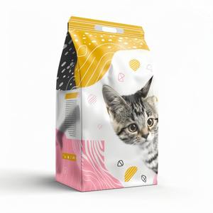 Ventana de PET Con parte inferior cuadrada y cremallera superior, 500g/1Kg/2kg, resistencia a la humedad para comida para gatos y mascotas, bolsa de fondo plano, embalaje, impresión en huecograbado - Product Image 2