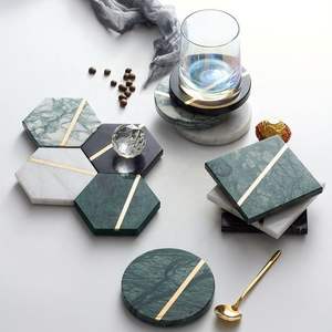 Top Demanded Classic Square Handmade <b>Marble</b> <b>Coaster</b> Set 6-10 Pieces Durable Eco-Friendly Daily Use Parties Factory Price - Product Image 4