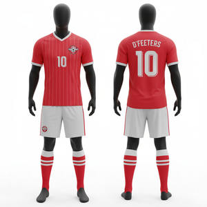 Football Wear Uniformes Ensembles 100% Polyester Joueur Nom Lettre Options Col en V Respirant Séchage Rapide Dernière Conception Couleurs Personnalisées Équipe - Product Image 1