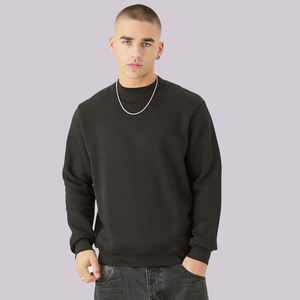 Sudaderas con capucha blancas personalizadas cuello redondo Unisex 100% algodón grueso Gsm sudadera de gran tamaño bordado cuello redondo en blanco hombres sudadera - Product Image 4