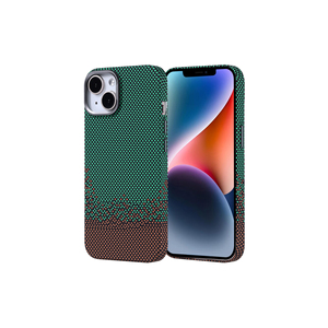 Étui de téléphone portable en fibre de carbone compatible MagSafe de la série ATA Nekst pour iPhone 14 14 Plus 13 Pro Max Plus - Vert - Product Image 1