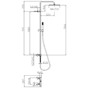TETIS L10146 Colonne de douche essentielle pour le bain - Product Image 3