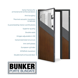 Puerta de seguridad de doble hoja termoenergética, característica antirrobo, estilo de diseño industrial, panel de aluminio exterior MILLERIGHE moderno - Product Image 3