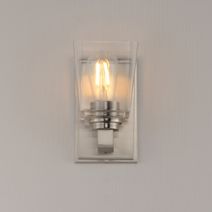 The Cubos 1-<b>Light</b> Wall <b>Sconce</b> offers a crisp, geometric aesthetic that bridges modern and traditional décor. - Product Image 2