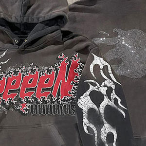 Sudadera con capucha Coreana de lana pesada personalizada, lavado ácido desteñido Vintage sin forro, 300g, poliéster/algodón, secado rápido, transpirable, teñido liso para - Product Image 3