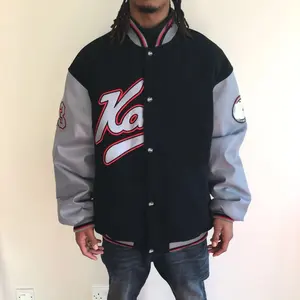 Chaqueta cortavientos de béisbol de lona al por mayor, chaqueta universitaria de secado rápido, personalizada, impermeable, talla grande, cuello levantado para hombre, logotipo frontal - Product Image 4