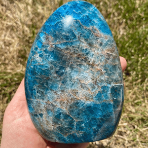 Piedra curativa de forma libre tallada de cristal pulido Natural de apatita azul para decoración del hogar meditación Reiki mascota de equilibrio de energía - Product Image 4