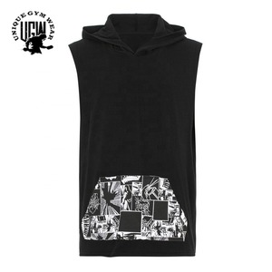 Custom <b>Men's</b> Summer Fitness Pullover <b>Hoodie</b>-<b>Sleeveless</b> Fleece Polyester/Cotton Quick Dry Breathable Gym Workout Wear - Product Image 6