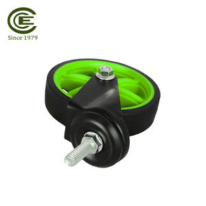 Roue pivotante en TPR de 4 pouces, tige filetée de 3/8'', support électrique noir, roue silencieuse pour armoire à outils - Product Image 6