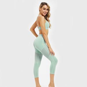 2025 mejor diseño XXL conjunto de Yoga para mujer de alta calidad ligero Fitness gimnasio ropa transpirable Logo sólido sin costuras personalizado - Product Image 1